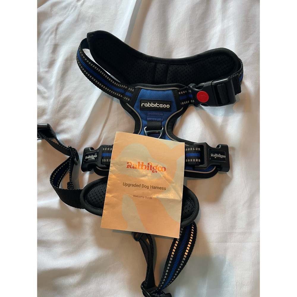 rabbitgoo No Pull Dog Harness Adjustable Reflective Control Handle Medium‎ Blue